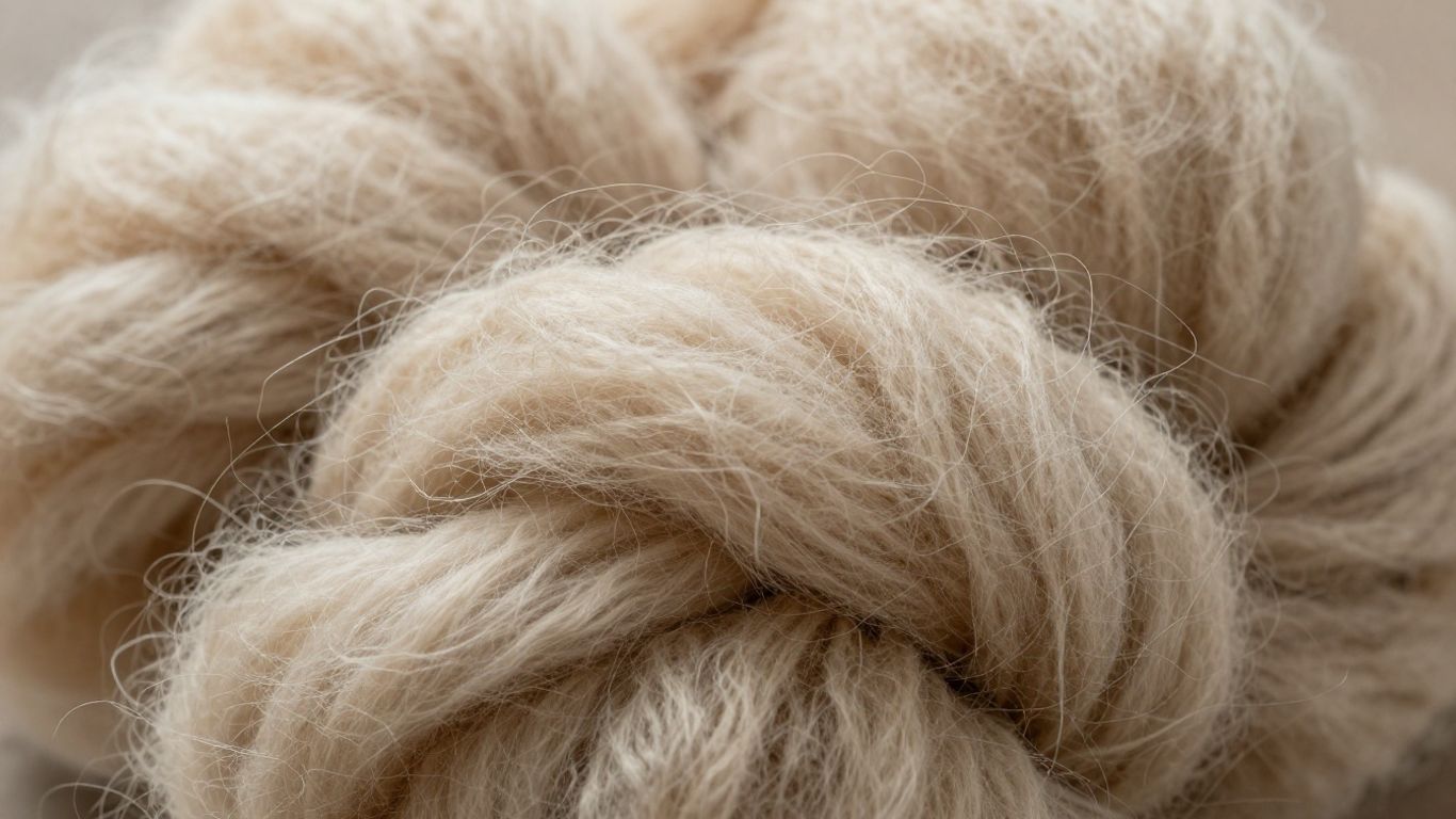 Close-up of soft merino wool fibers