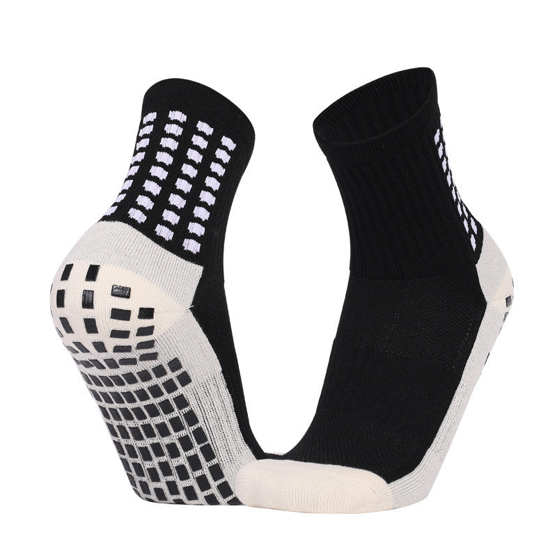 Anti Slip Thick Padded Soccer Quarter Socks Black