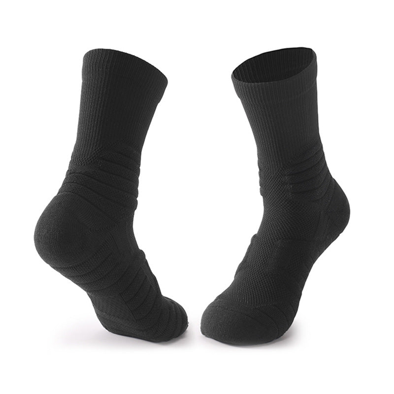 Breathable Cushioned Basketball Crew Socks Black