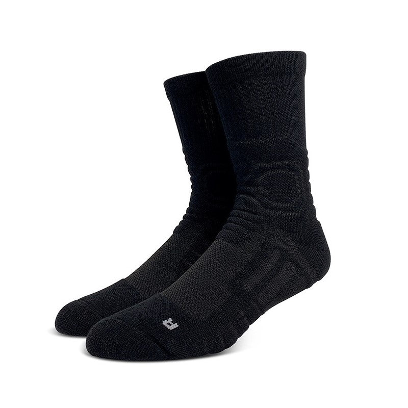 Compression Cushioned Basketball Crew Socks Black