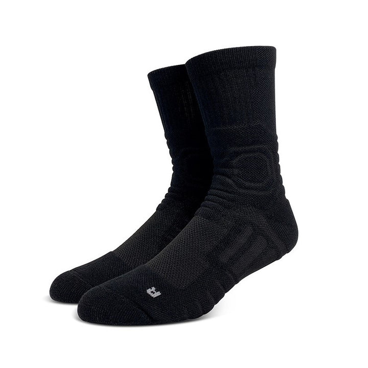 Compression Cushioned Basketball Crew Socks Black