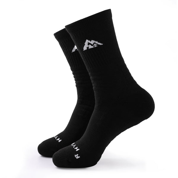 Compression Cushioned Court Sports Crew Socks Black