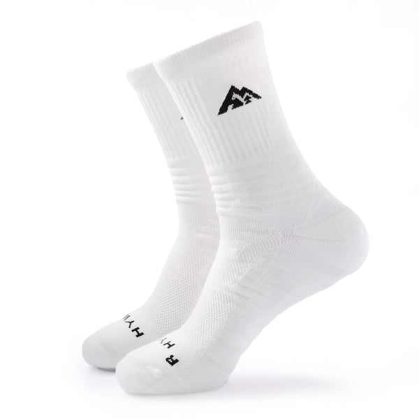 Compression Cushioned Court Sports Crew Socks White