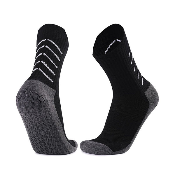 Coolmax Anti Slip Cushioned Soccer Crew Socks Black