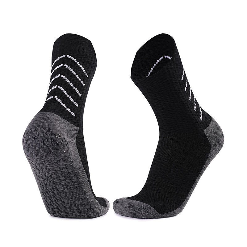 Coolmax Anti Slip Cushioned Soccer Crew Socks Black