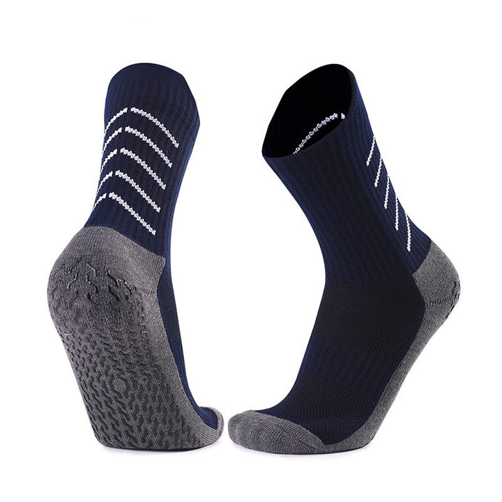 Coolmax Anti Slip Cushioned Soccer Crew Socks Navy