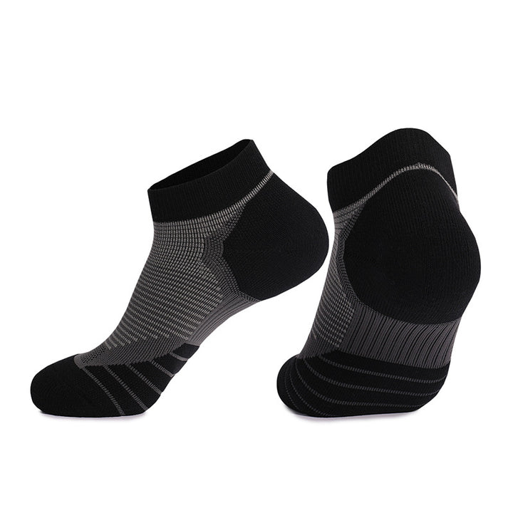 Coolmax® Breathable Cushioned Running Ankle Socks Black Gray