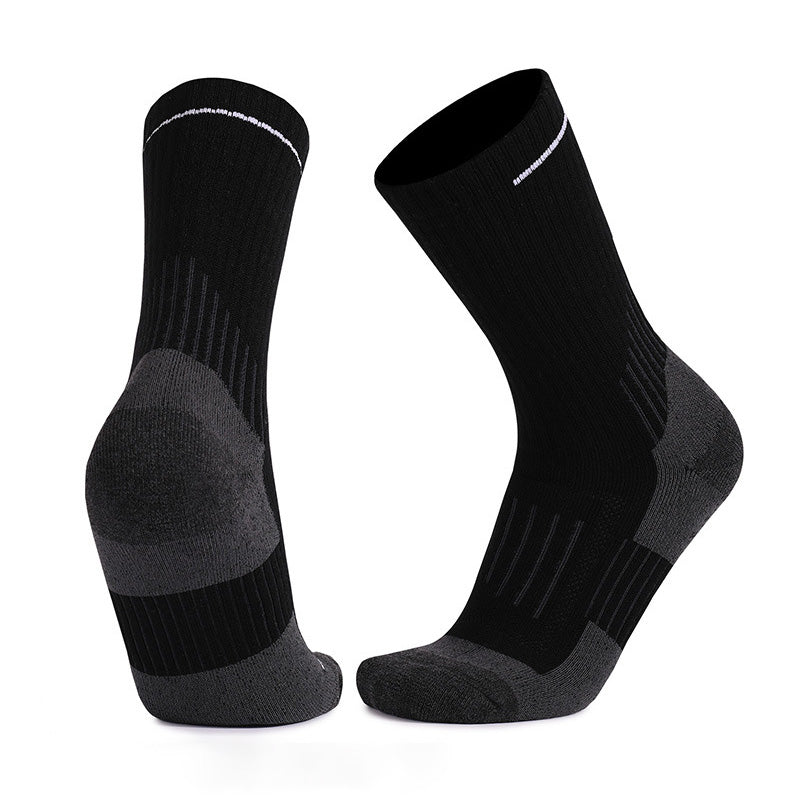 Coolmax® Merino Wool Cushioned Basketball Crew Socks Black