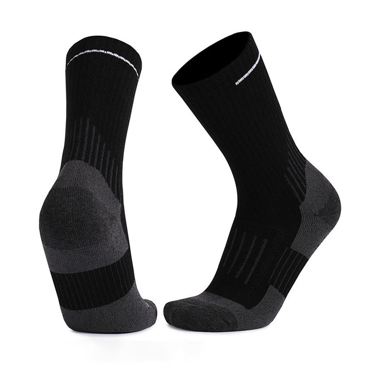 Coolmax® Merino Wool Cushioned Basketball Crew Socks Black