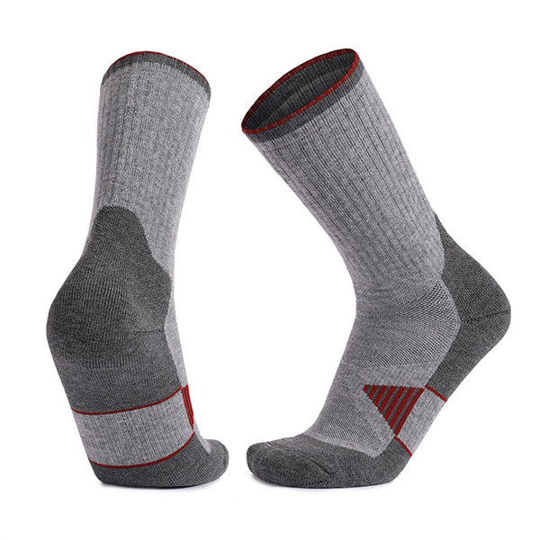 Coolmax® Merino Wool Cushioned Basketball Crew Socks Gray
