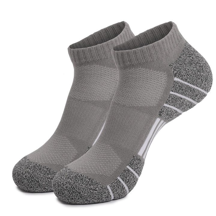Coolmax® Shock Absorbing Running Ankle Socks Gray