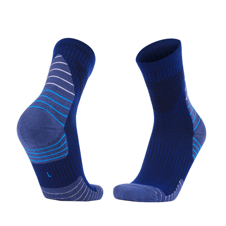 Coolmax® Thick Padded  Basketball Crew Socks Blue