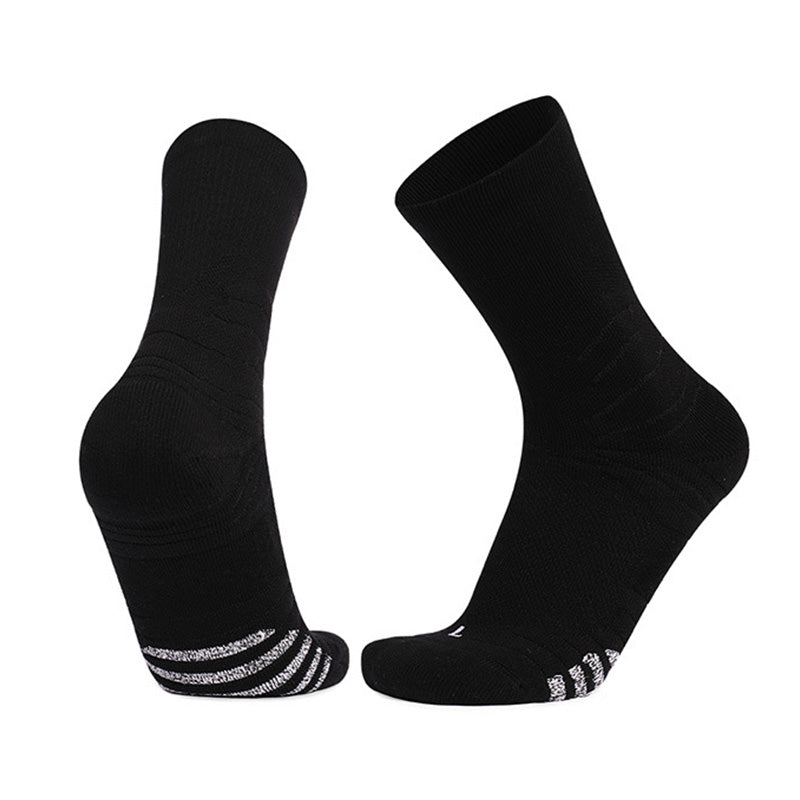 Full Support Cushioned Basketball  Crew Socks Black