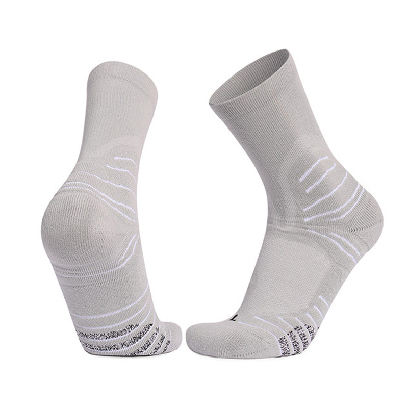 Full Support Cushioned Basketball  Crew Socks Gray