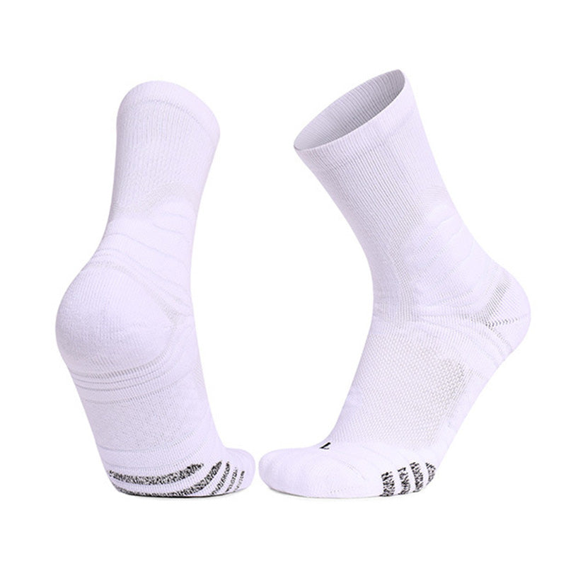 Full Support Cushioned Basketball  Crew Socks White