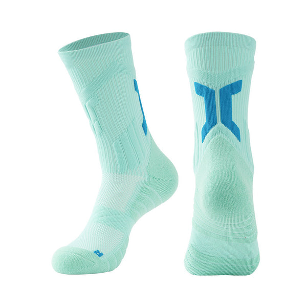 Green Basketball Crew Socks