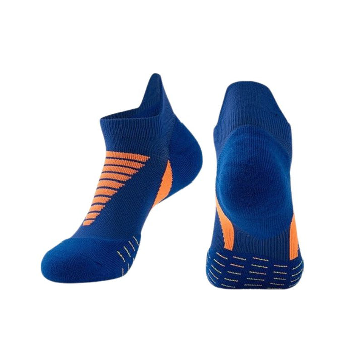 Blue Hywell Thick Padded athletic ankle socks with cushioning and compression support for sports.