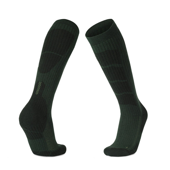 Impact-Absorbing Compression Running Over The Calf Socks Dark Green
