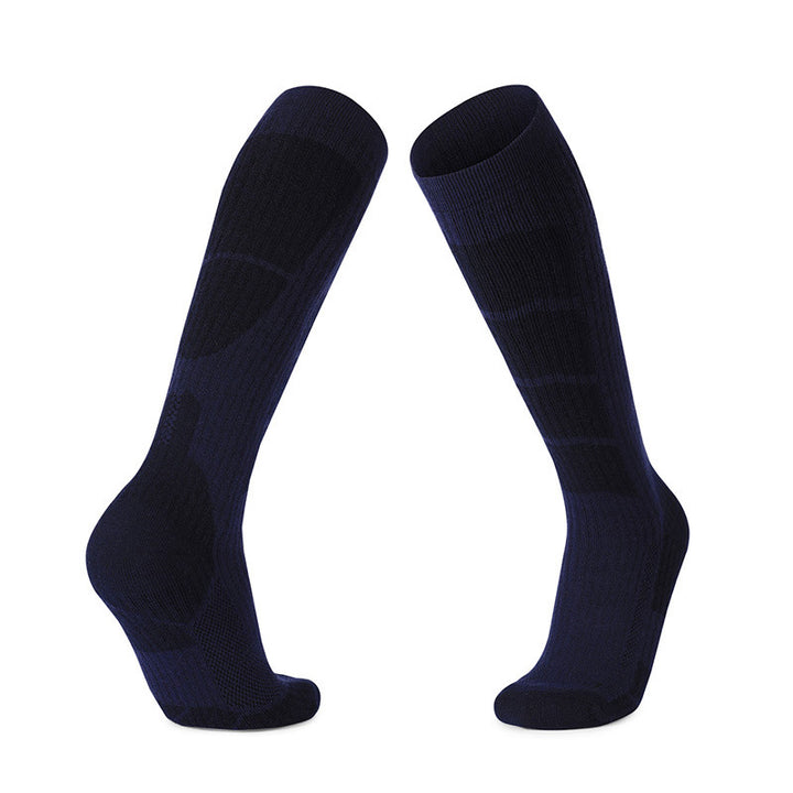 Impact-Absorbing Compression Running Over The Calf Socks Dark Purple