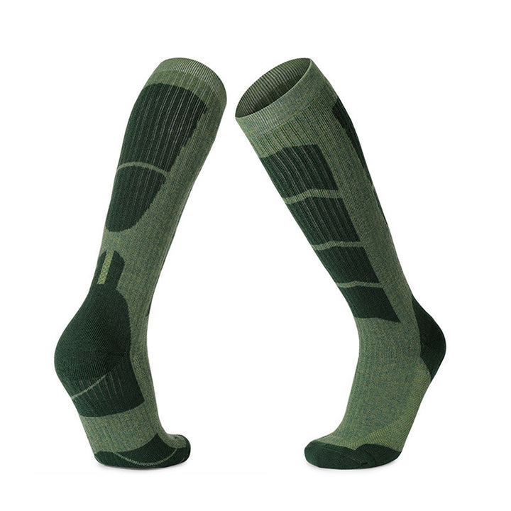 Impact-Absorbing Compression Running Over The Calf Socks  Green