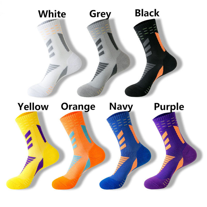 Performance basketball crew socks for men, designed to reduce impact and keep feet dry on the court.