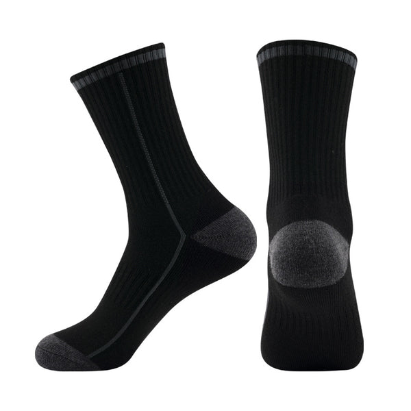 Merino Wool Cushioned Running Crew Socks Black