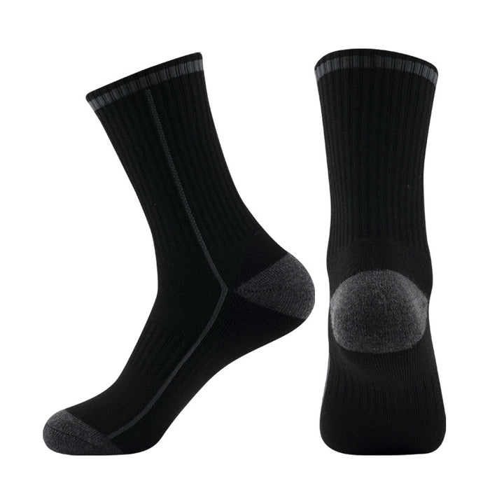 Merino Wool Cushioned Running Crew Socks Black
