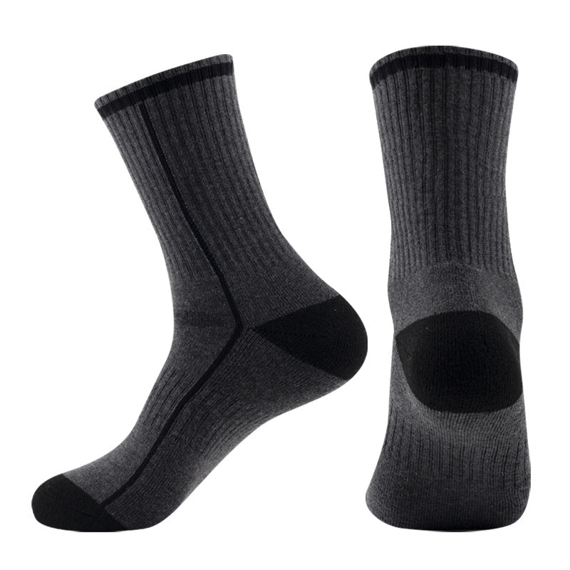 Merino Wool Cushioned Running Crew Socks Gray