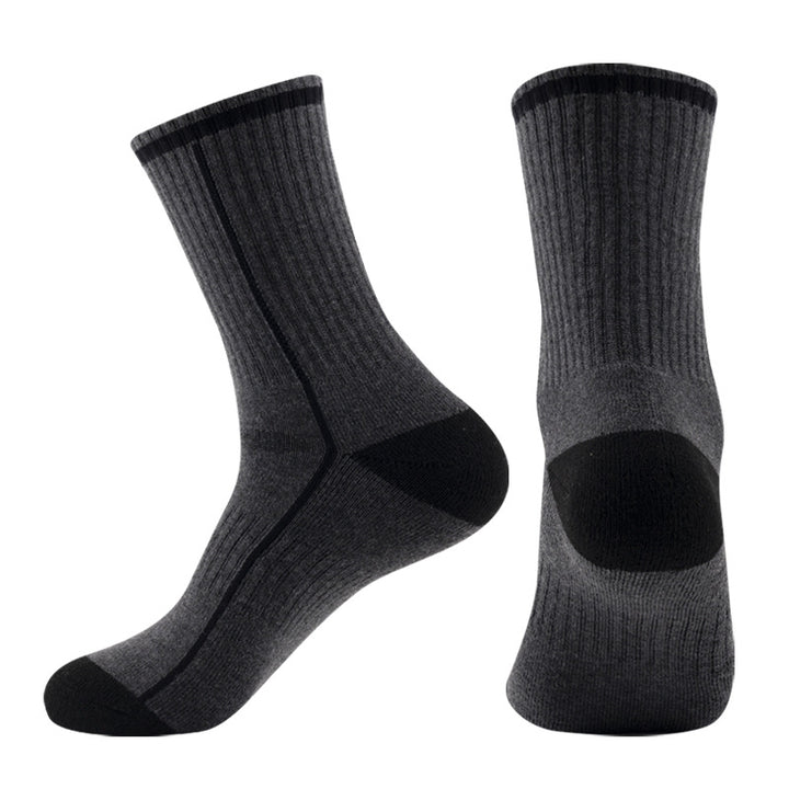 Merino Wool Cushioned Running Crew Socks Gray