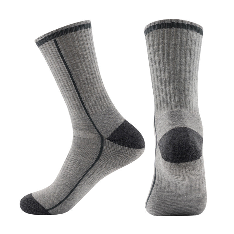 Merino Wool Cushioned Running Crew Socks Light Gray