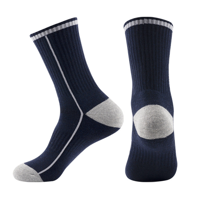 Merino Wool Cushioned Running Crew Socks Navy