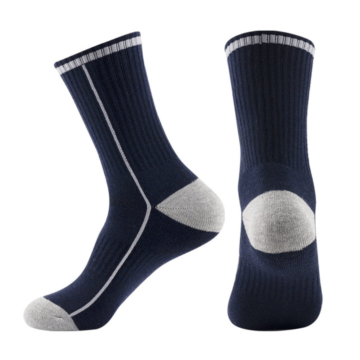 Merino Wool Cushioned Running Crew Socks Navy