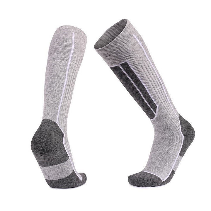 Merino Wool Cushioned Skiing Over The Calf Socks Gray