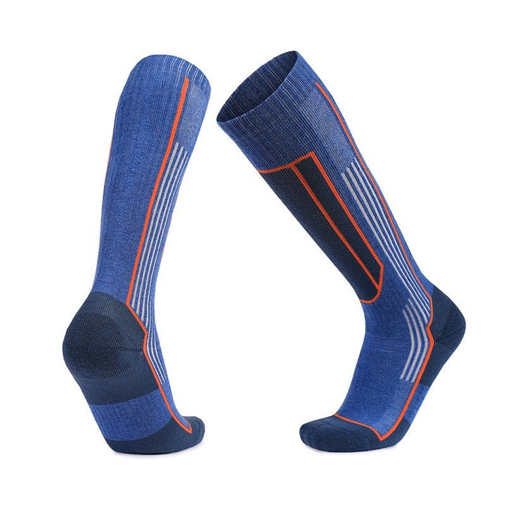 Merino Wool Cushioned Skiing Over The Calf Socks Gray Green