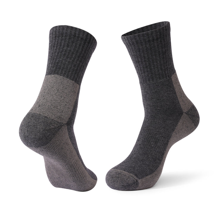 Merino Wool Cushioned Walking Crew Socks Dark Gray