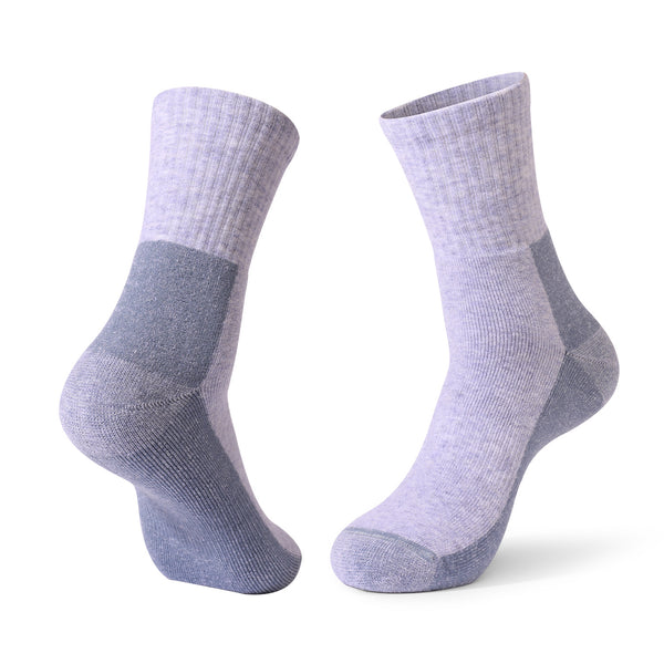 Merino Wool Cushioned Walking Crew Socks Light Gray