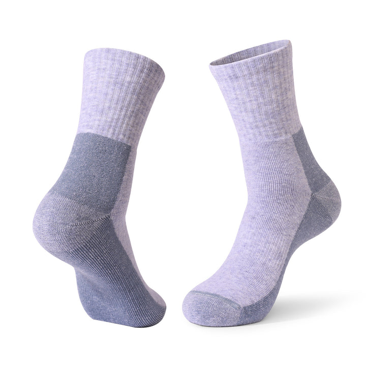 Merino Wool Cushioned Walking Crew Socks Light Gray