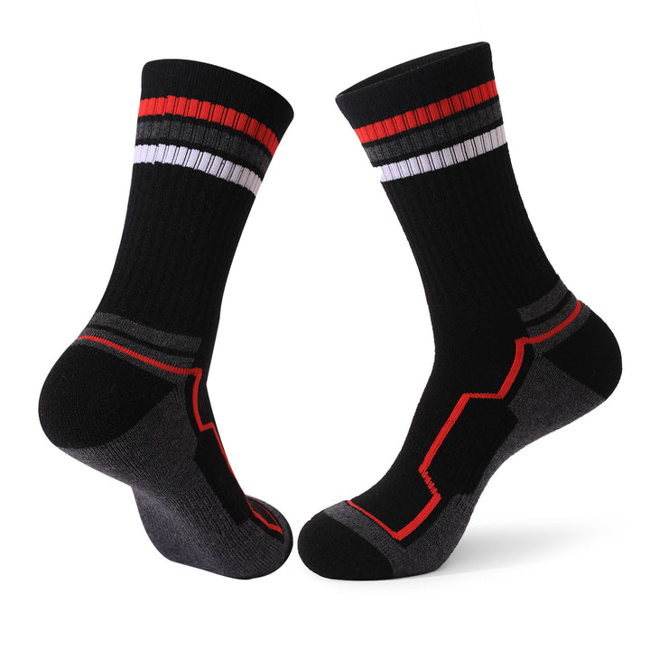 Merino Wool Thick Padded Basketball Crew Socks Black