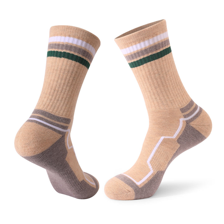 Merino Wool Thick Padded Basketball Crew Socks Khaki