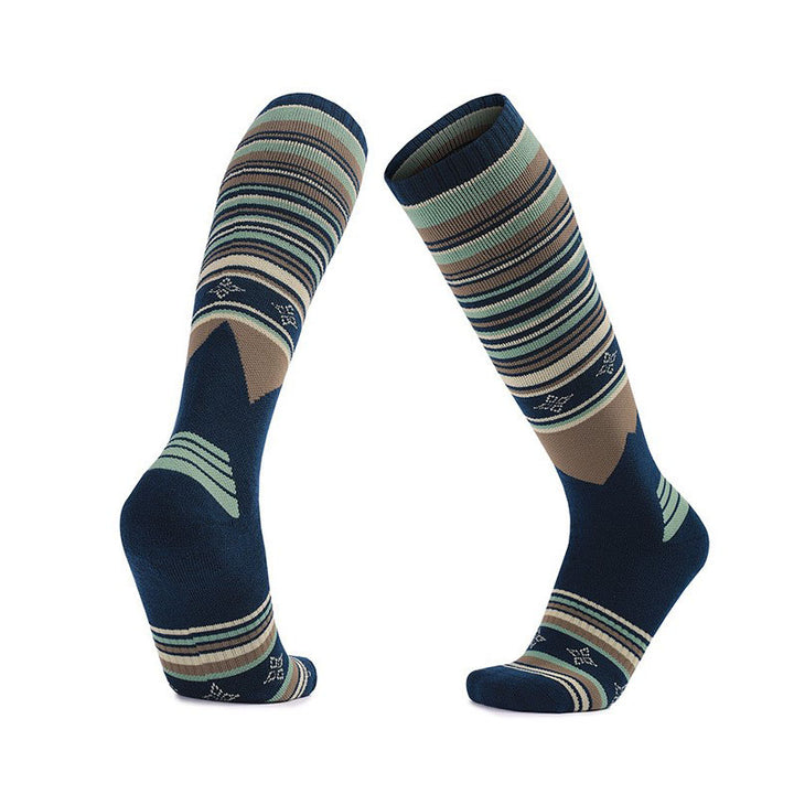 Merino Wool Thick Padded Skiing Over The Calf Socks Navy