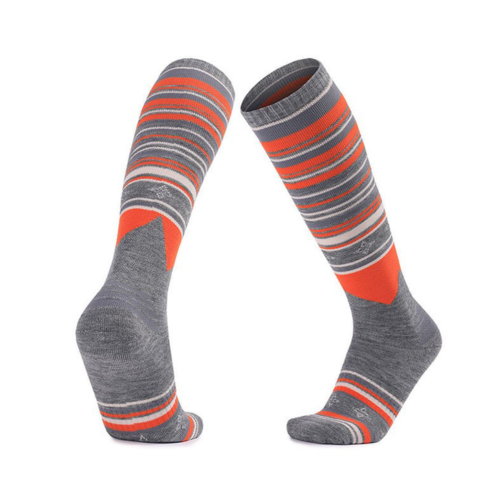 Merino Wool Thick Padded Skiing Over The Calf Socks Orange