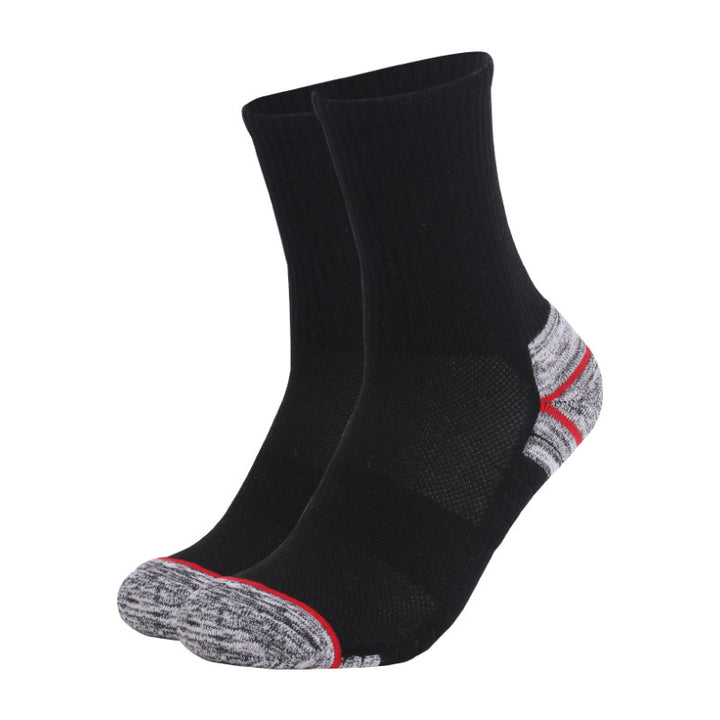 Thick Padded Compression Basketball Crew Socks Black