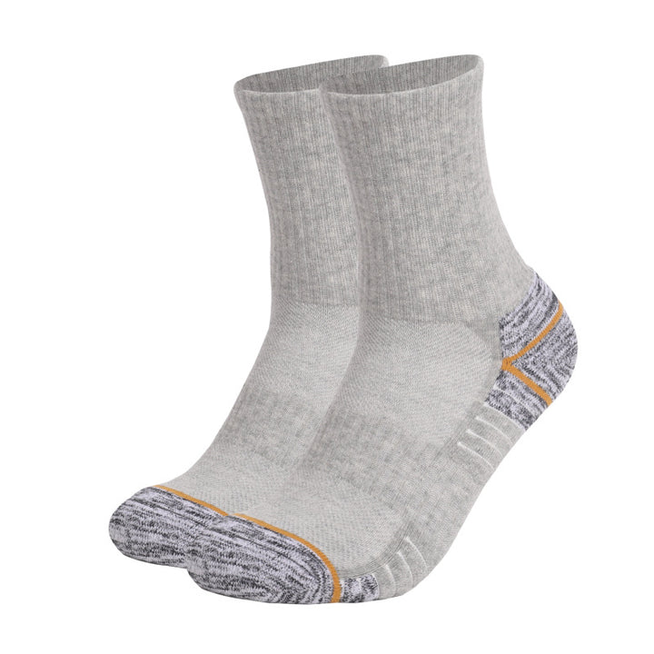 Thick Padded Compression Basketball Crew Socks Light Gray