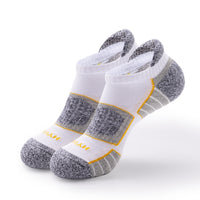 Thick Padded Compression Sports Socks — Ankle & Crew Lengths White Ankle - 5 Pairs