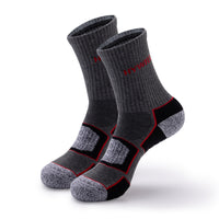 Thick Padded Compression Sports Socks — Ankle & Crew Lengths Dark Grey Crew - 5 Pairs