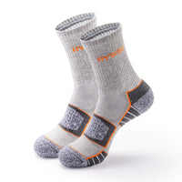 Thick Padded Compression Sports Socks — Ankle & Crew Lengths Light Grey Crew - 5 Pairs