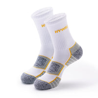 Thick Padded Compression Sports Socks — Ankle & Crew Lengths White Crew - 5 Pairs