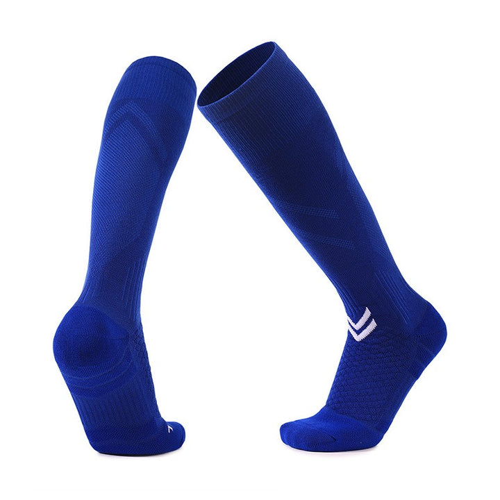 Thick Padded Compression Running Over The Calf Socks Blue