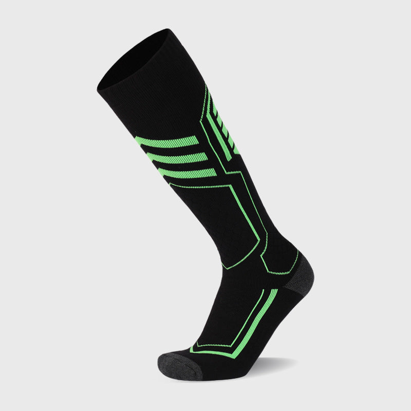 Thick Padded Skiing Over The Calf Socks Black