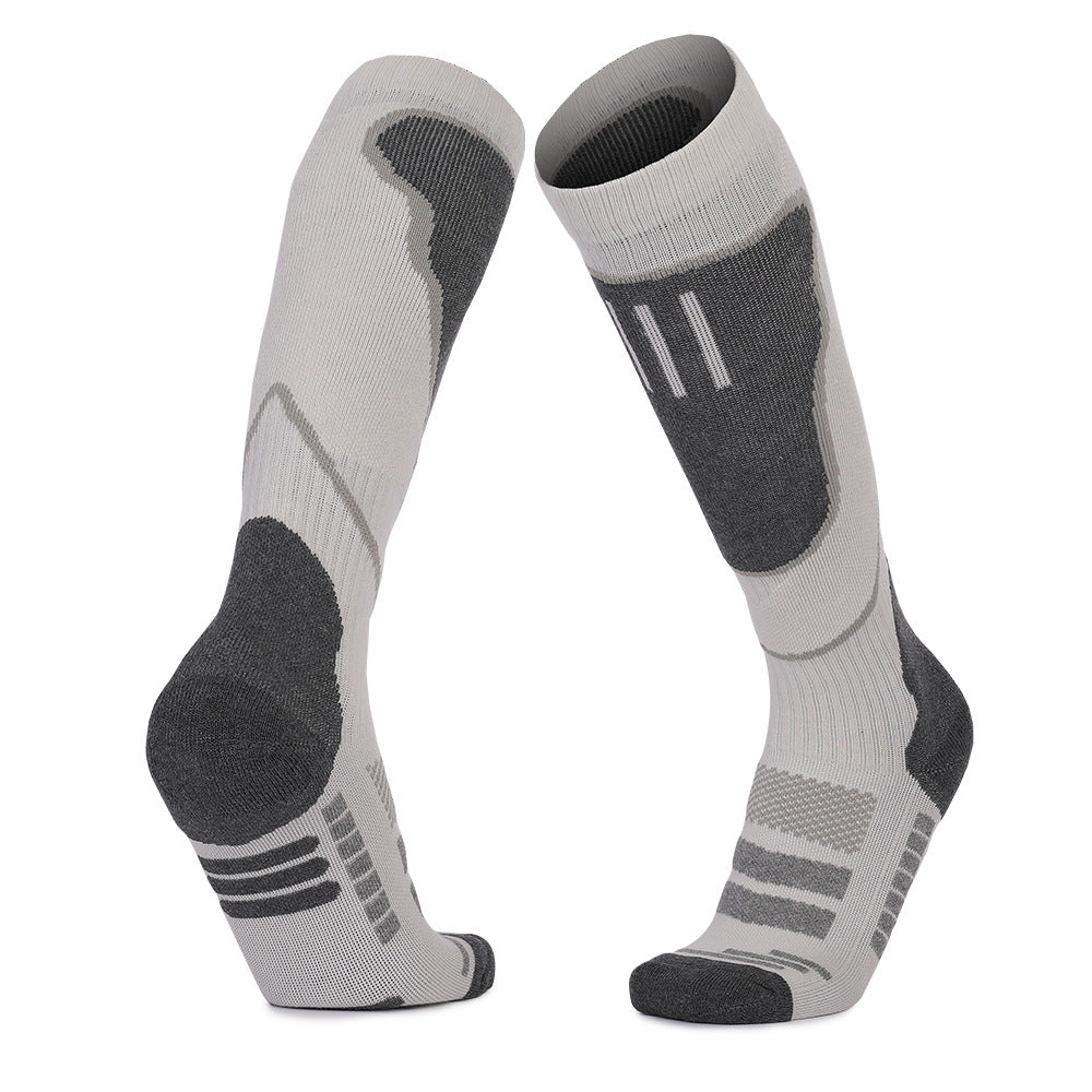 Ultra-Lightweight Cushioned Skiing Over The Calf Socks Gray